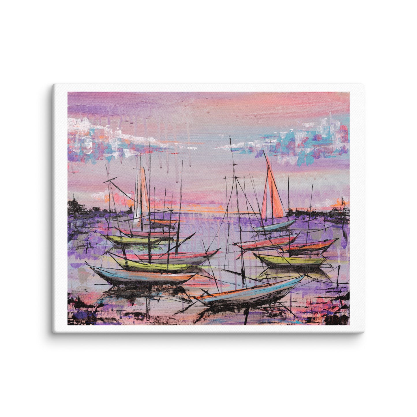 Original Artwork Canvas: ‘Pink Boats’ - Print 