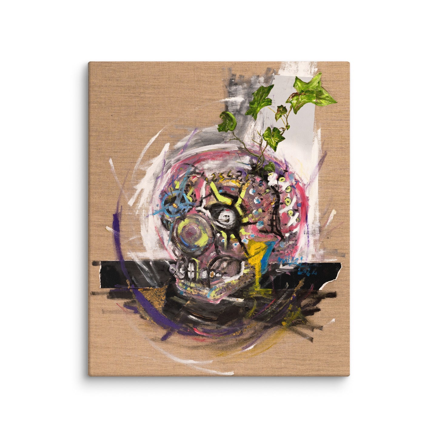 'Clown Skull' - Original Artwork Canvas Print