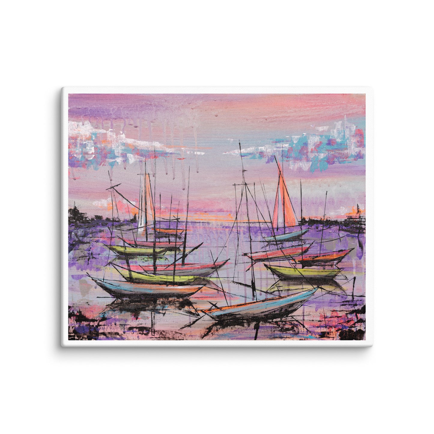 Original Artwork Canvas: ‘Pink Boats’ - Print 