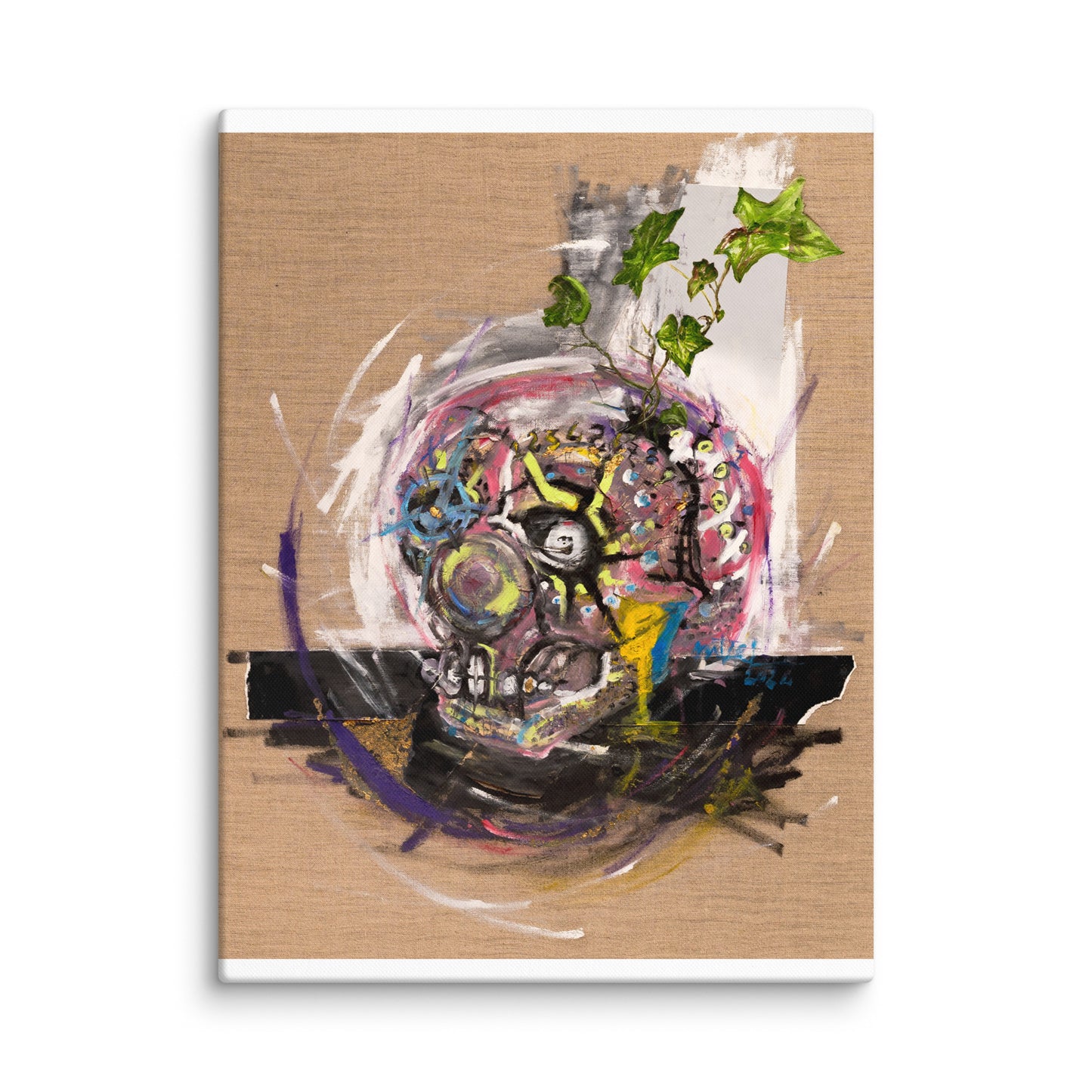 'Clown Skull' - Original Artwork Canvas Print