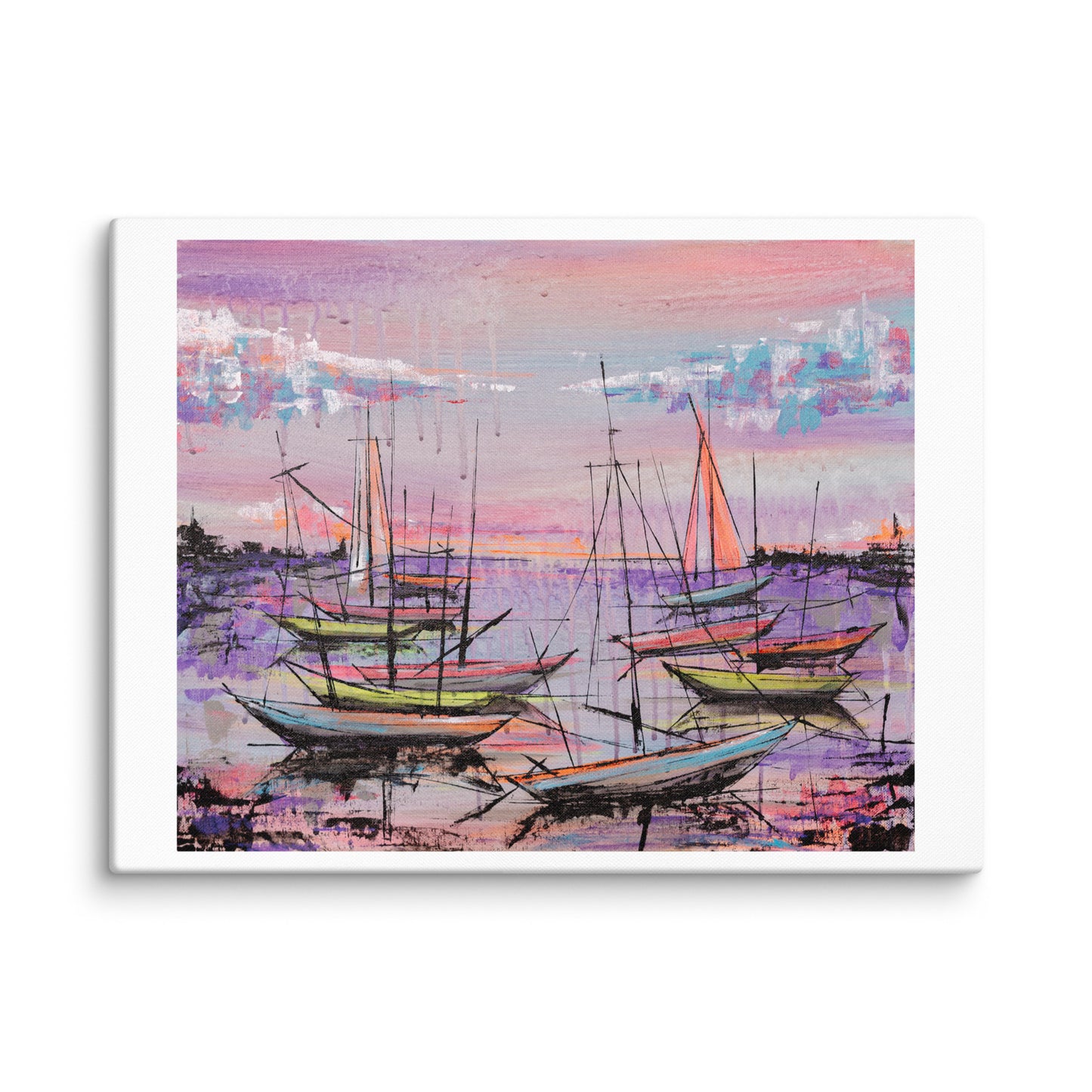 Original Artwork Canvas: ‘Pink Boats’ - Print 