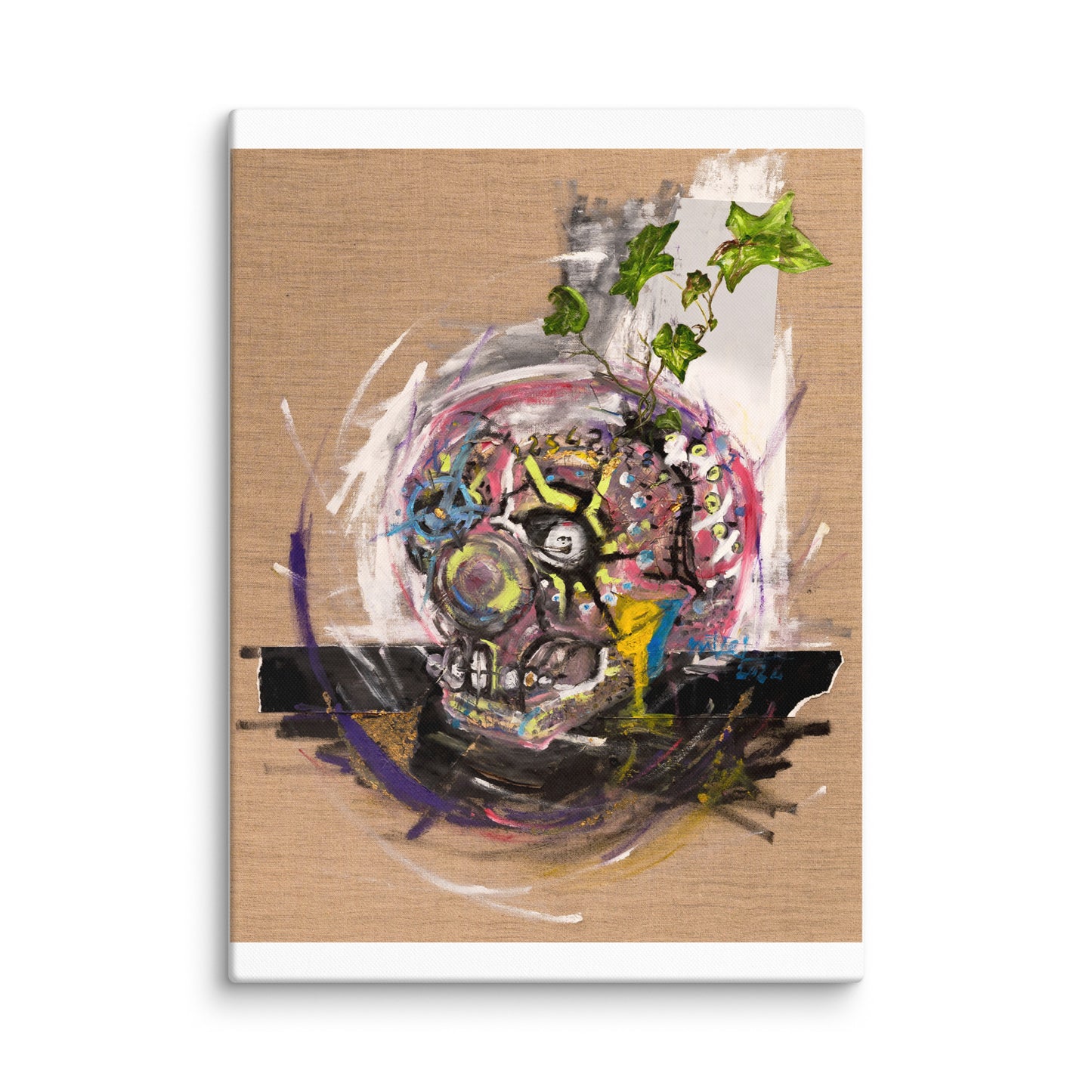 'Clown Skull' - Original Artwork Canvas Print