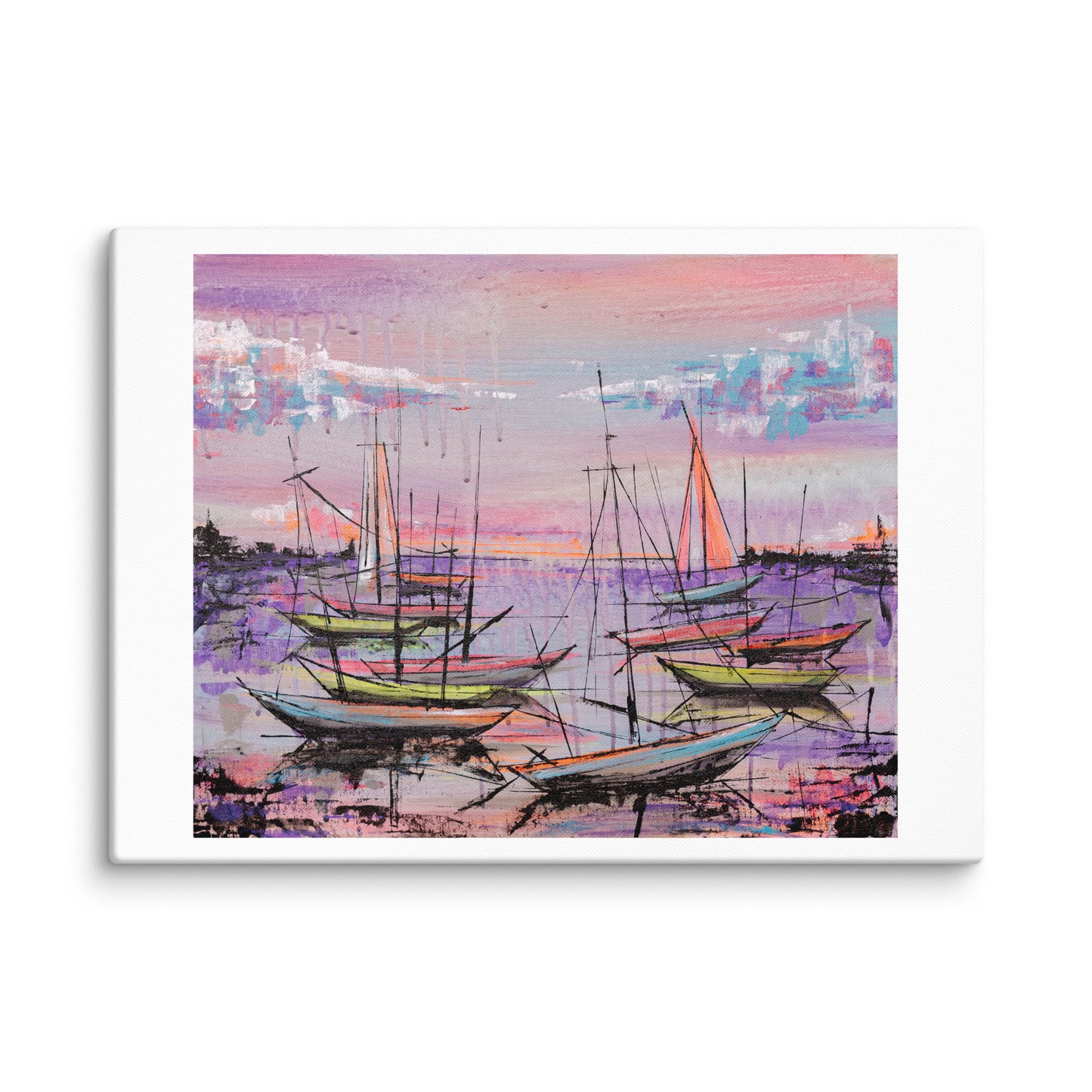 Original Artwork Canvas: ‘Pink Boats’ - Print 