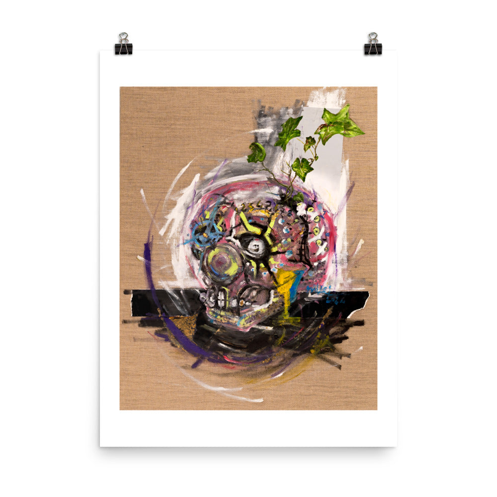 'Clown Skull' (Reinterpretation of Andy Warhol Skull) - Original Artwork Poster Print