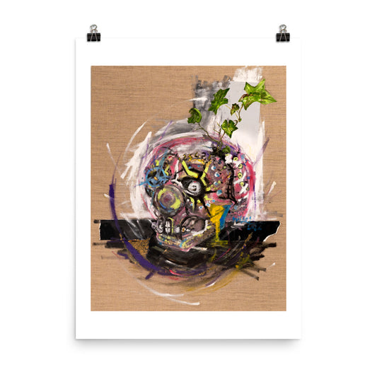 'Clown Skull' (Reinterpretation of Andy Warhol Skull) - Original Artwork Poster Print