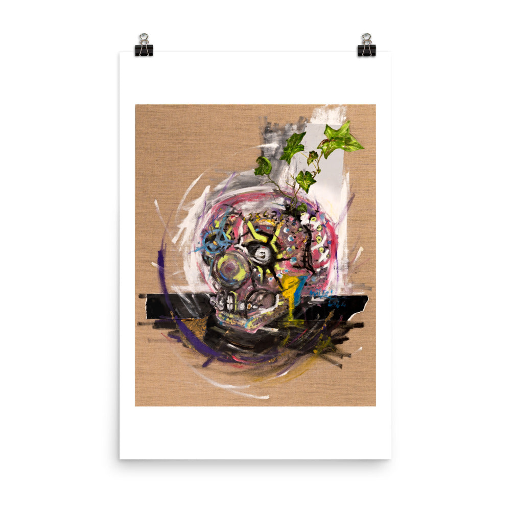 'Clown Skull' (Reinterpretation of Andy Warhol Skull) - Original Artwork Poster Print