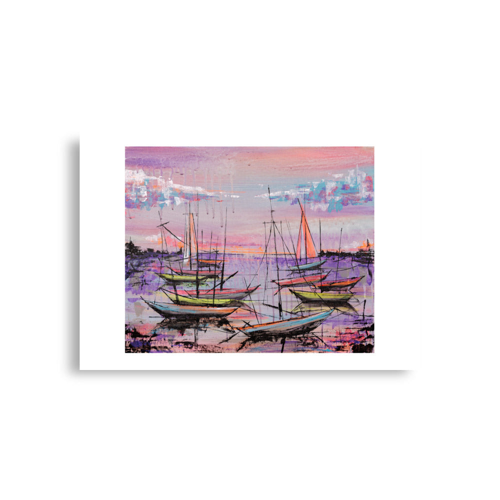 Original Matte Print: 'Pink Boats' - Poster