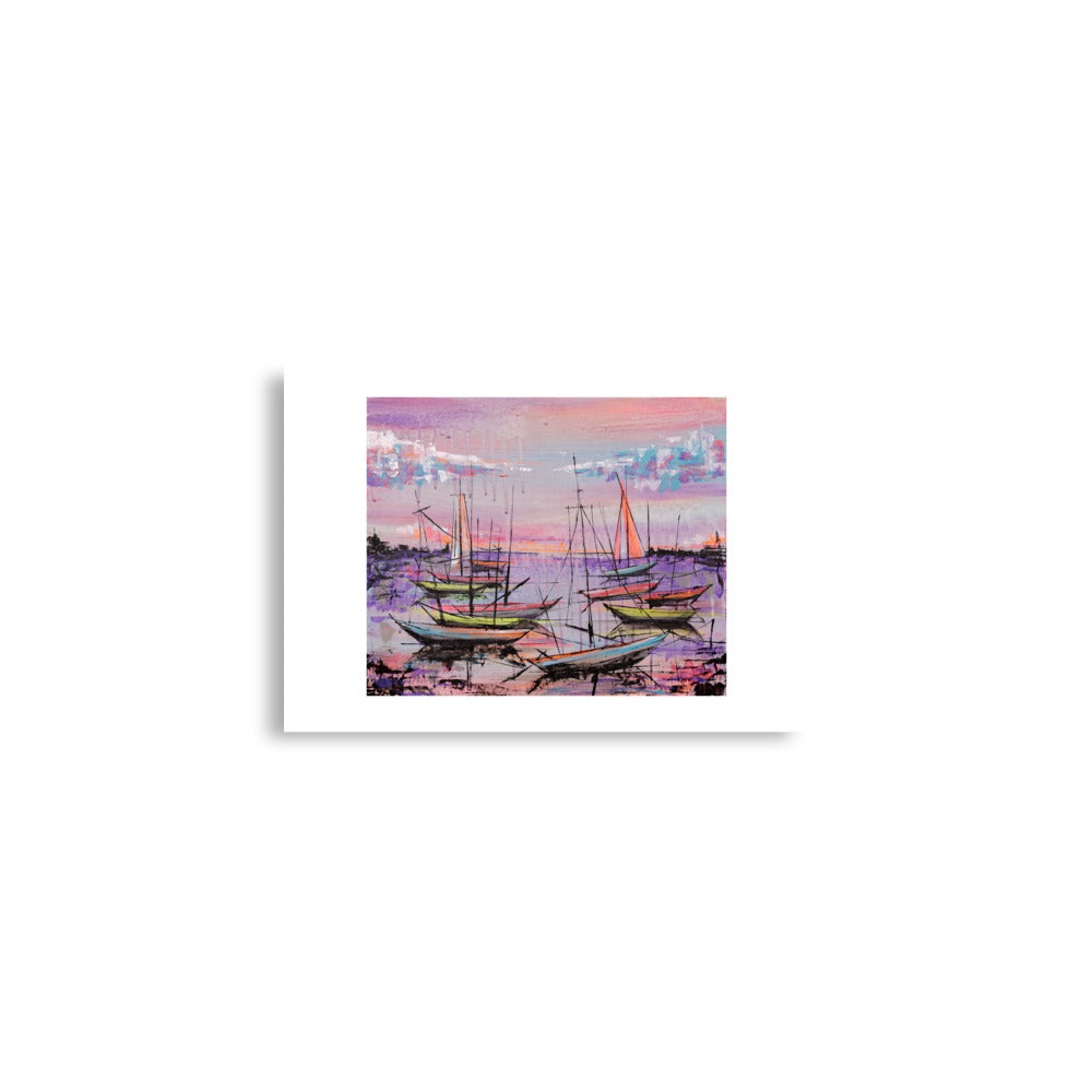 Original Matte Print: 'Pink Boats' - Poster